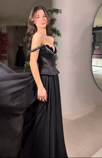Laavira Regin Black Floor Length Dress