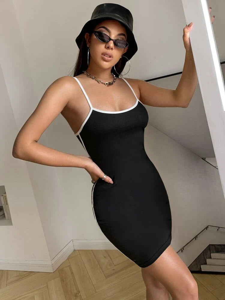 Sleeveless Bodycon Contrast Fit