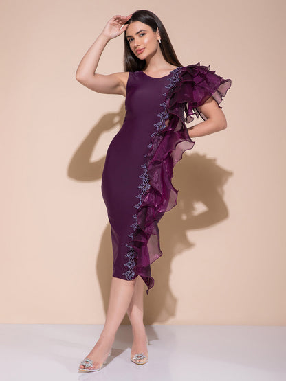 Faze Wine Midi Dress