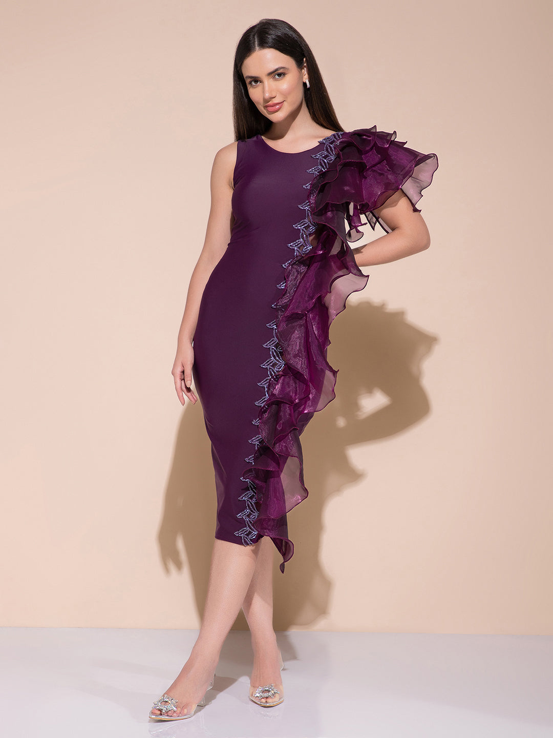 Faze Wine Midi Dress