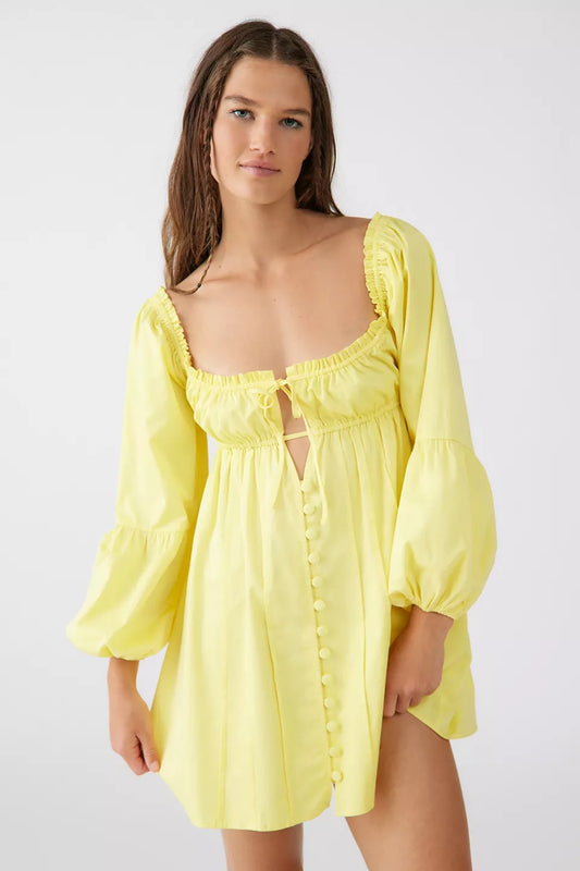 PUFFY SLEEVS MINI XDRESS - Laavira