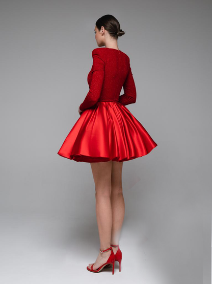 Shimmy Red Sparkle Short Dress