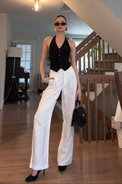 Black Waistcoat with White Pant