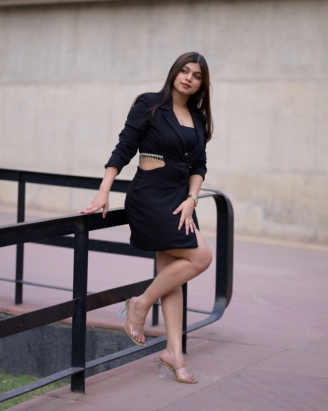 Laavira Caster Jewel Blazer Dress