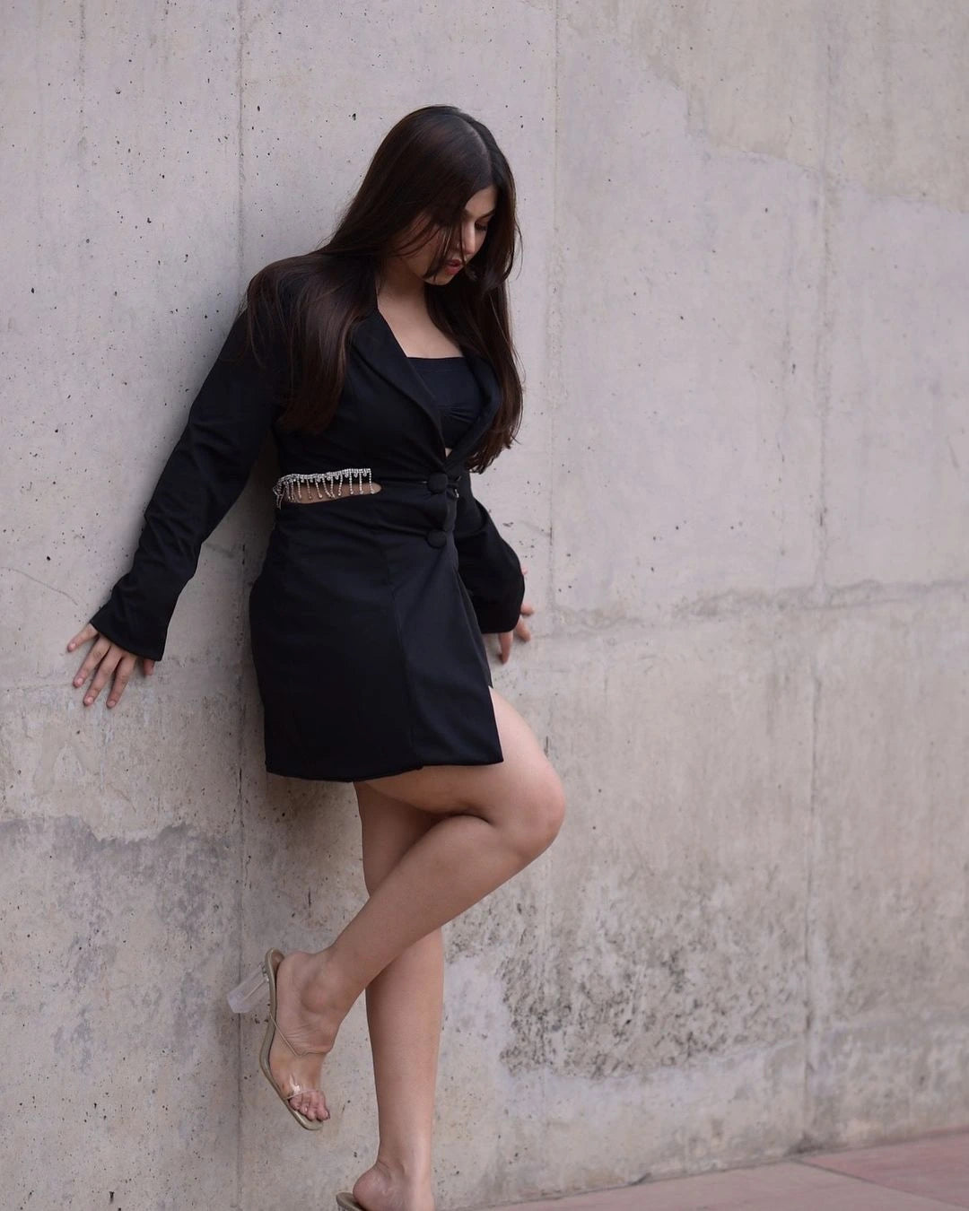 Laavira Caster Jewel Blazer Dress