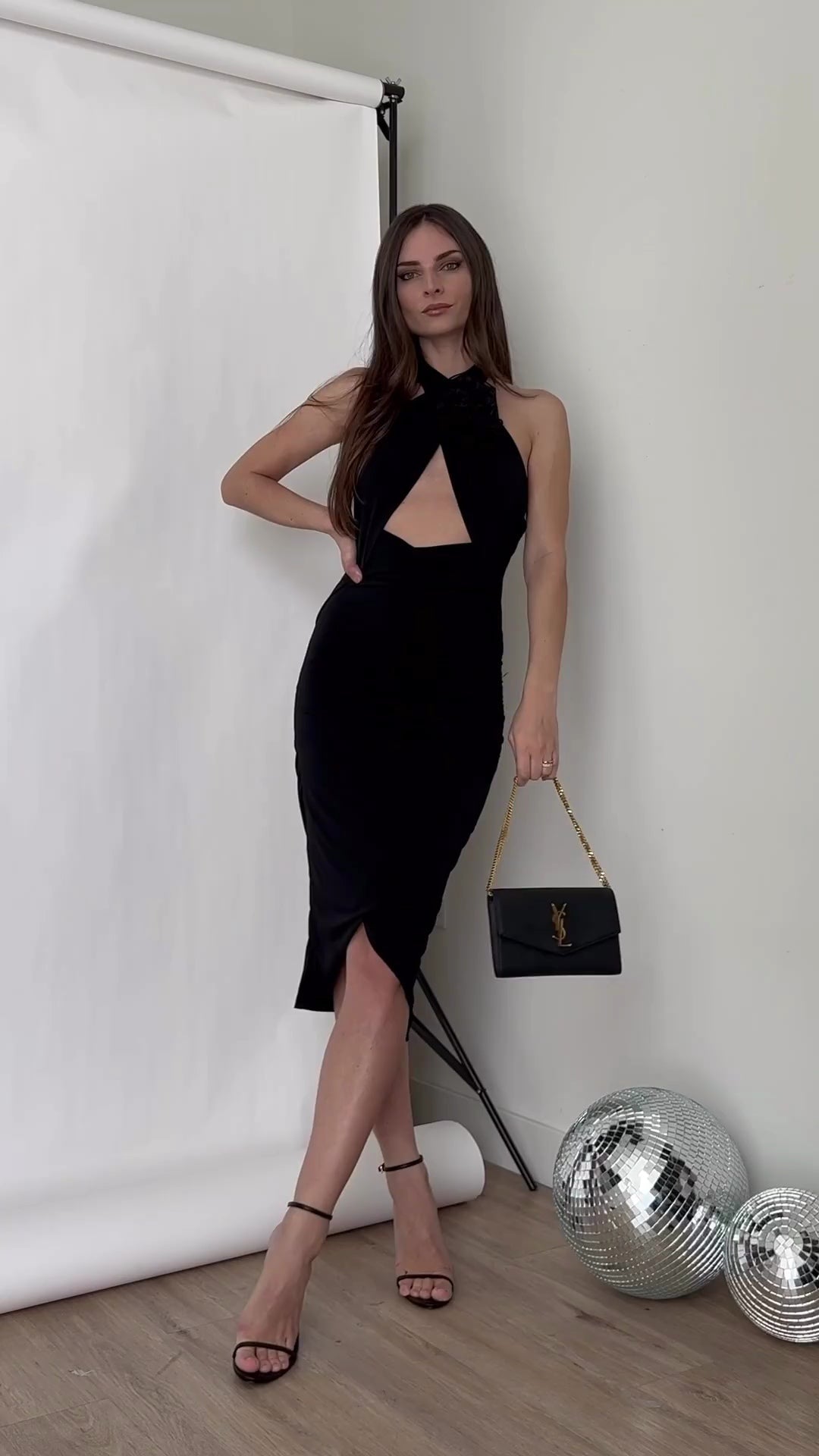 Viola Cross Shoulder Midi Dress