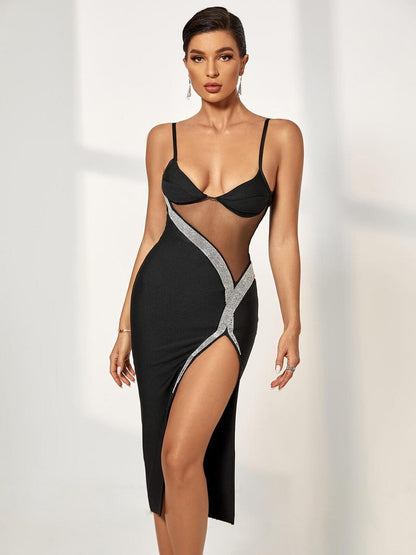 ALYA SHEER MIDI DRESS