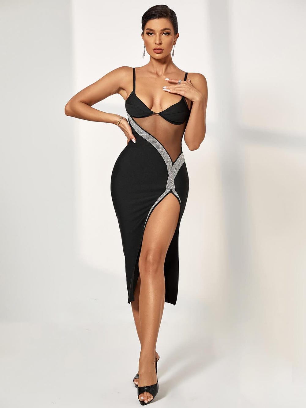 ALYA SHEER MIDI DRESS