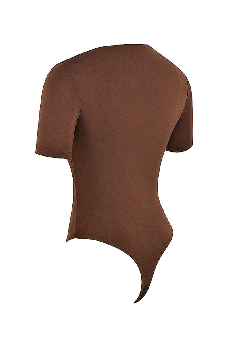 Stylish Summer Brown Bodysuit-Laavira