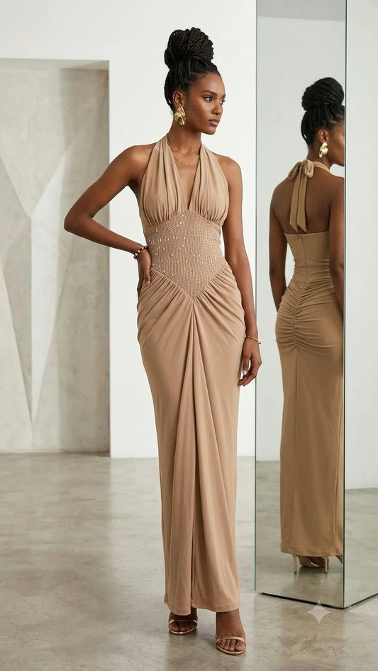 Laavira Lira Halter Maxi Dress
