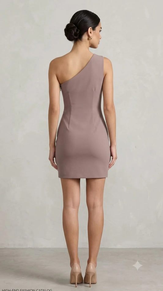 Laavira Mocha Bow Short Dress