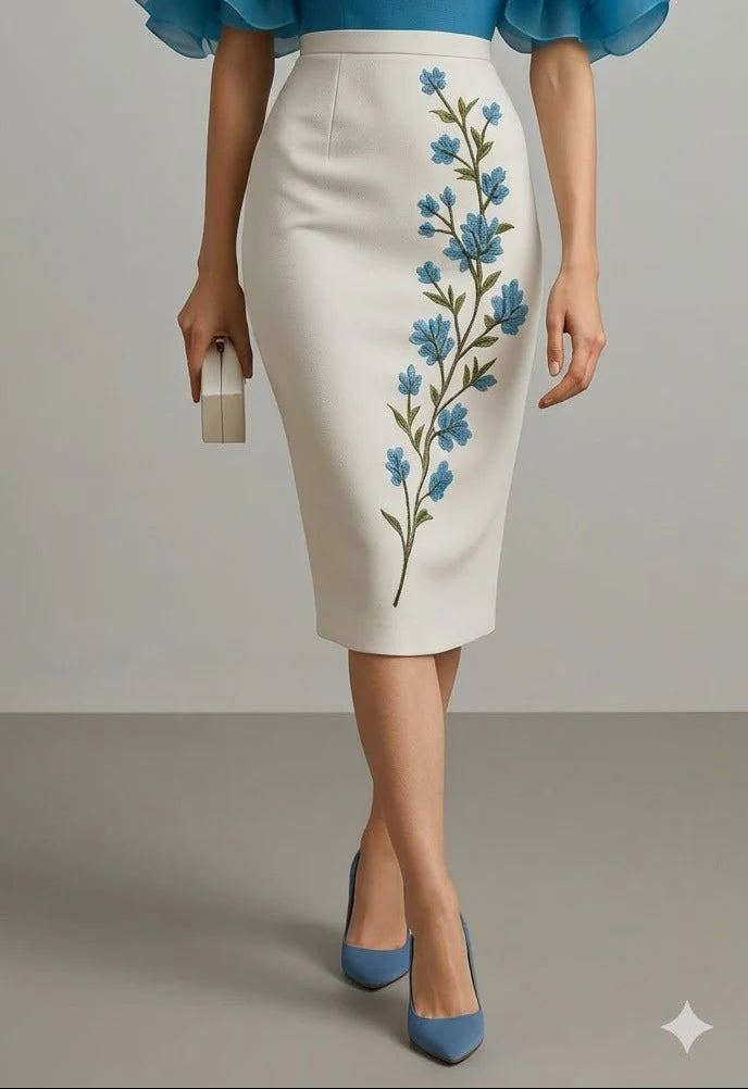 Laavira Lycra Floral Print Skirt